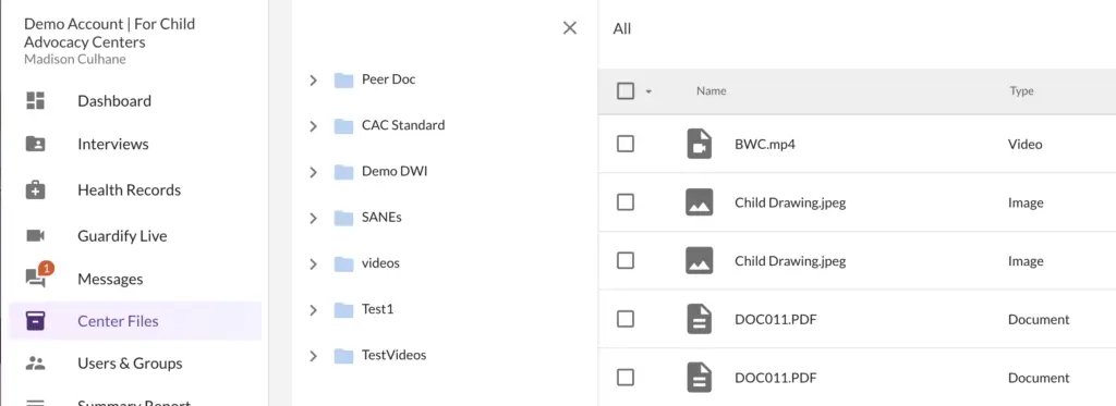 center file storage